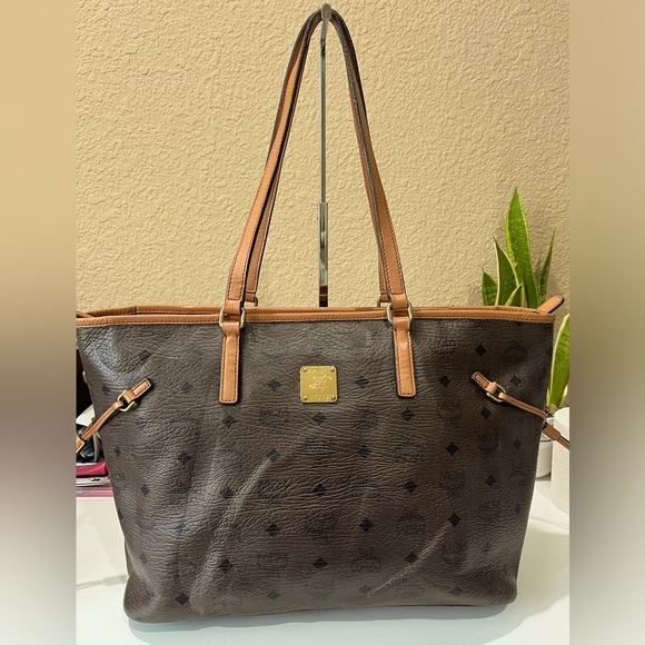 MCM Handbags - MCM BROWN VISETOS TOTE BAG